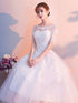White Tulle Short Sleeves Tea Length Wedding Party Dress, White Tulle Party Dress